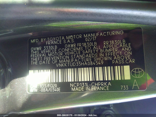 Toyota YARIS L 2017 VNKKTUD35HA084549 Image 9