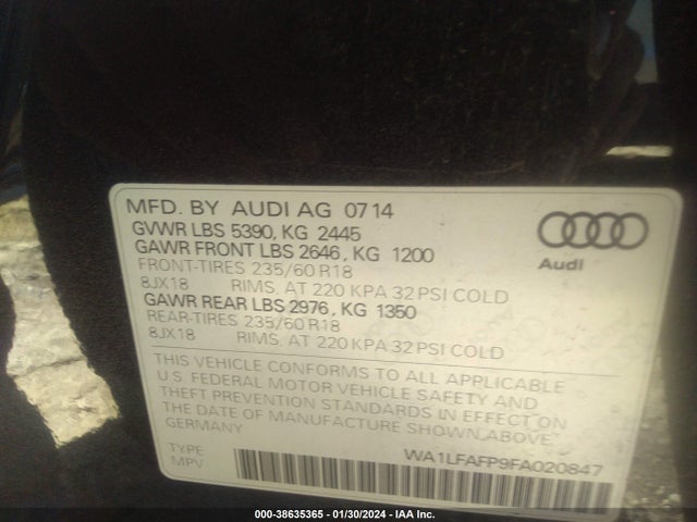 Audi Q5 2.0t Premium 2015 WA1LFAFP9FA020847 Image 9
