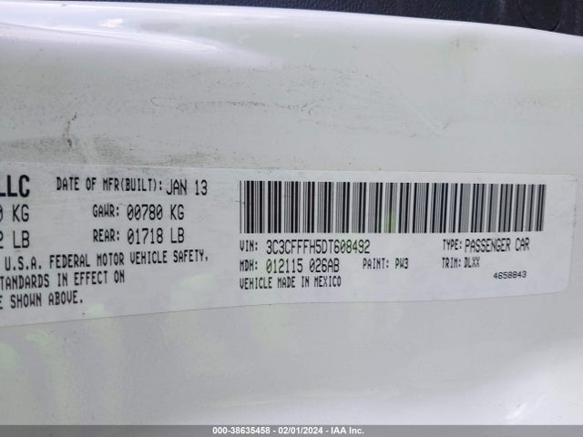 2013 FIAT 500 3C3CFFFH5DT608492 Photo 8