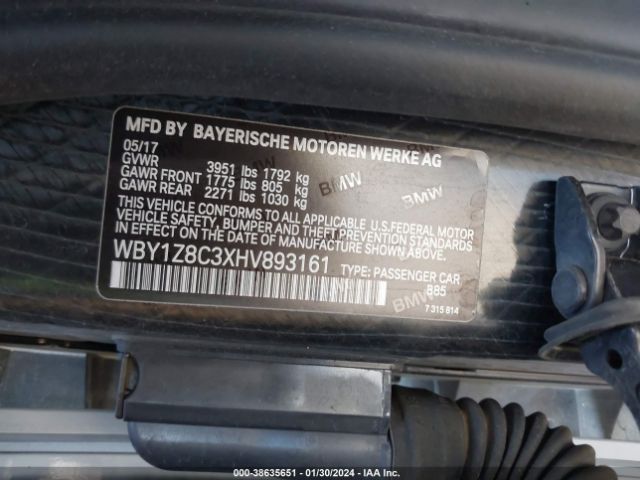 WBY1Z8C3XHV893161 BMW I3 94 Ah W/range Extender