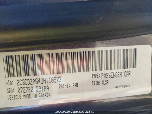2C3CDZAG4JH110973 Dodge Challenger Sxt Plus