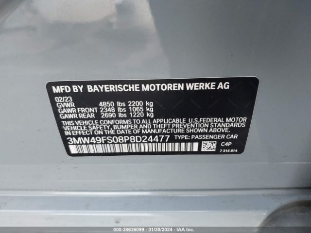 3MW49FS08P8D24477 BMW 3 Series M340i