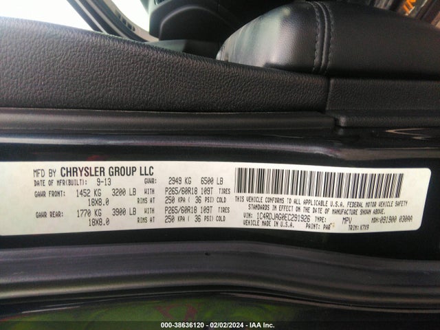 Dodge Durango Sxt 2014 1C4RDJAG0EC291926 Image 9