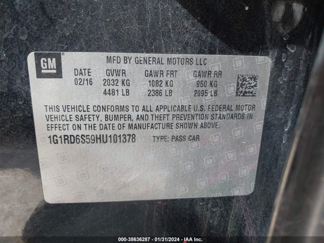 Chevrolet Volt Premier 2017 1G1RD6S59HU101378 Image 9