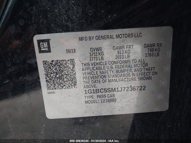 Chevrolet Cruze Ls Auto 2018 1G1BC5SM1J7236722 Image 9