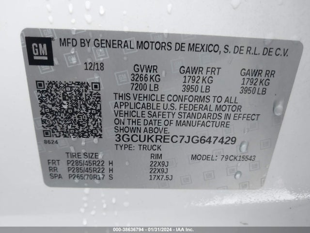 Chevrolet Silverado 1500 1lt 2018 3GCUKREC7JG647429 Image 9