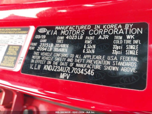 KIA SOUL LX 2020 KNDJ23AU7L7034546 Image 9