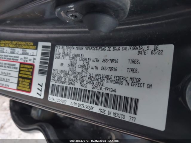 3TMDZ5BN8NM130948 Toyota Tacoma Trd Off Road