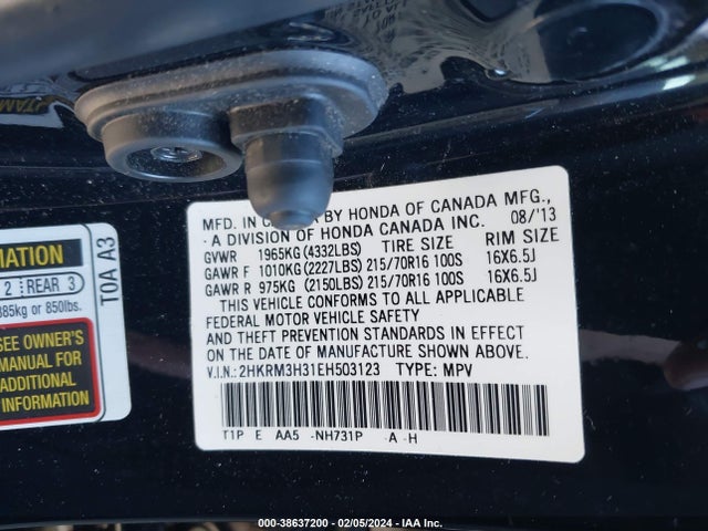 Honda CR-V LX 2014 2HKRM3H31EH503123 Image 9
