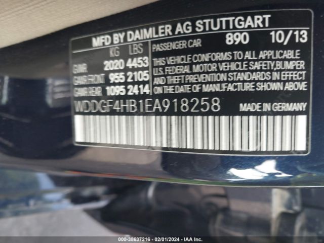 WDDGF4HB1EA918258 Mercedes-Benz C 250 Luxury/sport