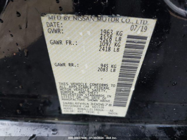1N4BL4FV4LN300678 Nissan Altima Platinum Fwd