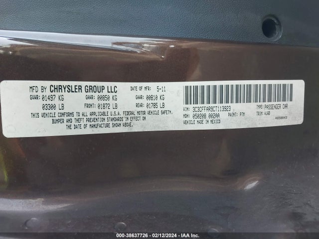 2012 FIAT 500 3C3CFFAR9CT113923 Photo 8