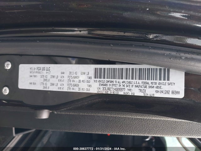 RAM 1500 Night Regular Cab 4x2 6'4 Box 2017 3C6JR6CT1HG695977 Image 9