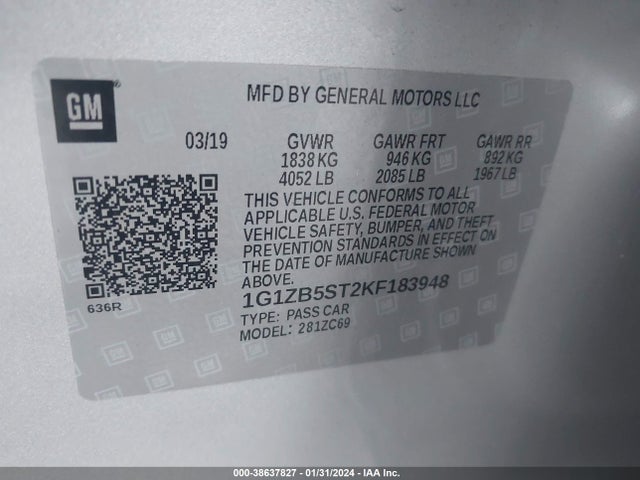 Chevrolet Malibu 1ls 2019 1G1ZB5ST2KF183948 Image 9