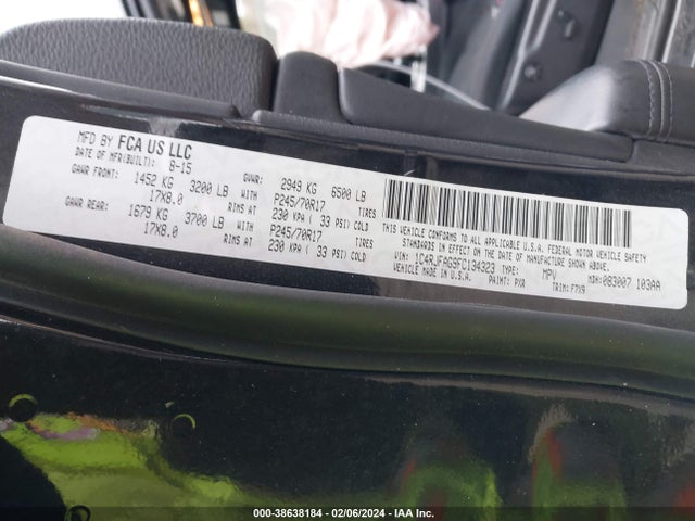 Jeep Grand Cherokee Laredo 2015 1C4RJFAG9FC134323 Image 9