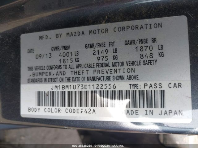 JM1BM1U73E1122556 Mazda Mazda3 I Sport