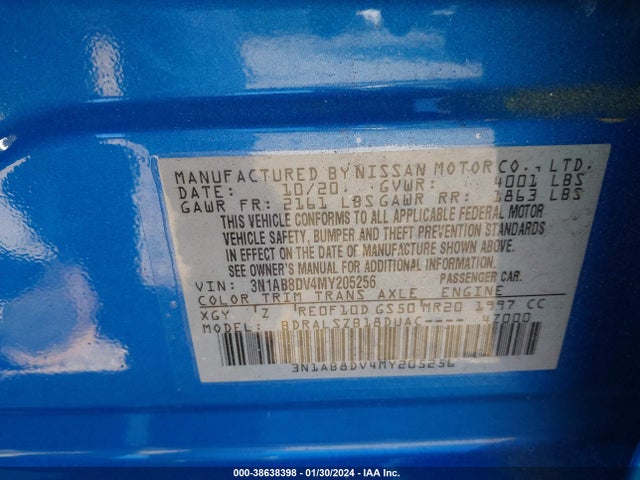 Nissan Sentra Sr Xtronic Cvt 2021 3N1AB8DV4MY205256 Image 9