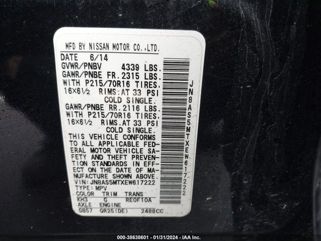 Nissan Rogue Select S 2014 JN8AS5MTXEW617222 Image 9
