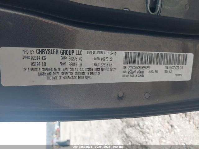 Dodge Charger Sxt 2014 2C3CDXHG5EH295230 Image 9
