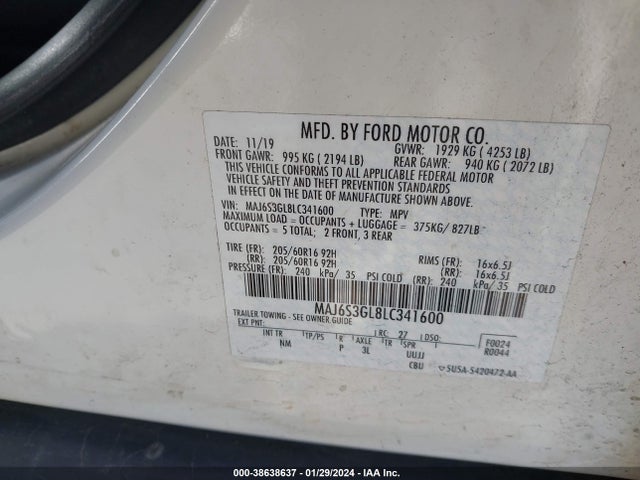 Ford Ecosport Se 2020 MAJ6S3GL8LC341600 Image 9