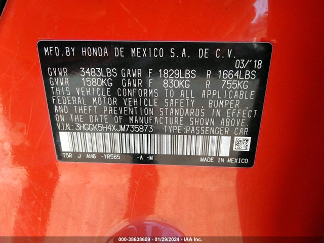 Honda FIT LX 2018 3HGGK5H4XJM735873 Image 9