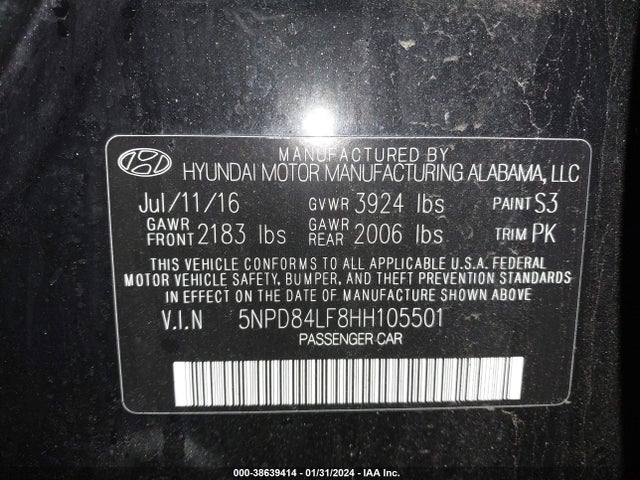 Hyundai ELANTRA SE 2017 5NPD84LF8HH105501 Image 9