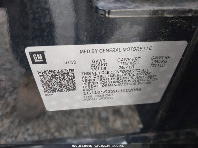 Chevrolet Impala Premier 2019 1G1105S32KU102056 Image 9