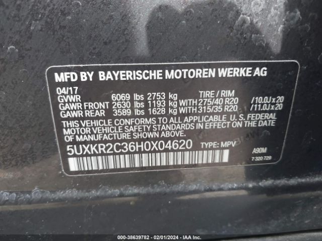 5UXKR2C36H0X04620 BMW X5 Sdrive35i