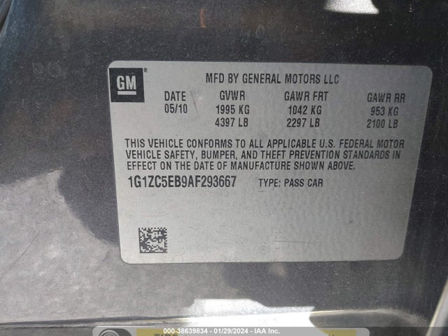 2010 CHEVROLET MALIBU LT VIN: 1G1ZC5EB9AF293667
