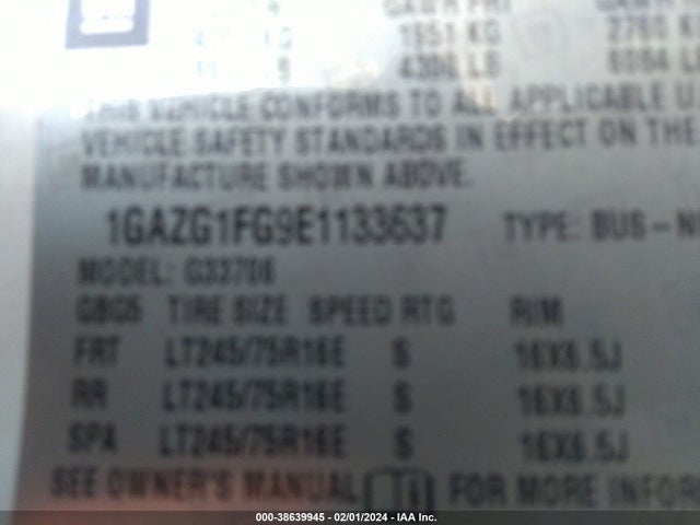 Chevrolet Express 3500 Lt 2014 1GAZG1FG9E1133637 Image 9