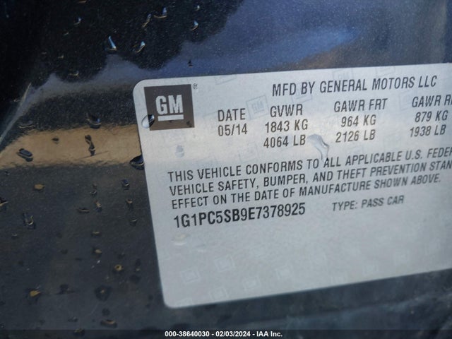 Chevrolet Cruze 1lt Auto 2014 1G1PC5SB9E7378925 Image 9