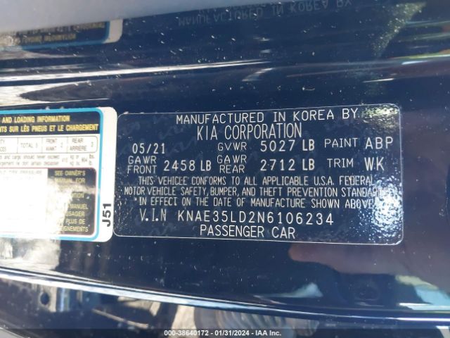 KNAE35LD2N6106234 KIA Stinger Gt-line