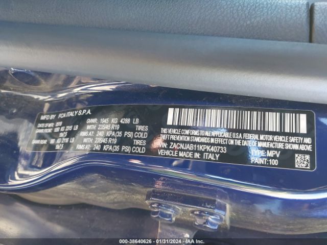 ZACNJAB11KPK40733 Jeep Renegade Limited Fwd