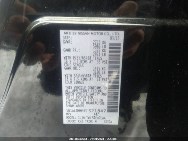 5N1AL0MM4FC521847 Infiniti QX60