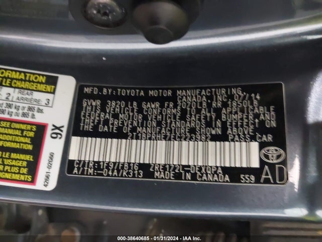 Toyota Corolla Le Eco 2014 2T1BPRHE7EC223982 Image 9