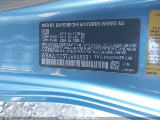 WBA2J1C57JVB98681 BMW 230I