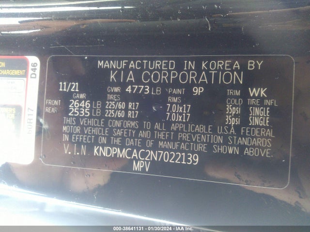 KIA Sportage Lx 2022 KNDPMCAC2N7022139 Image 9