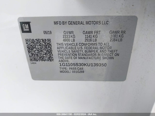 Chevrolet Impala Premier 2019 1G1105S30KU139350 Image 9
