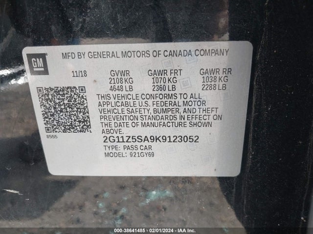 Chevrolet IMPALA LT 2019 2G11Z5SA9K9123052 Image 9
