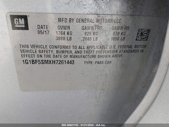 Chevrolet Cruze Premier Auto 2017 1G1BF5SMXH7261443 Image 9
