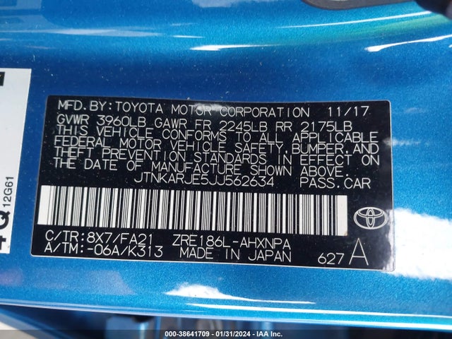 Toyota COROLLA IM 2018 JTNKARJE5JJ562634 Image 9