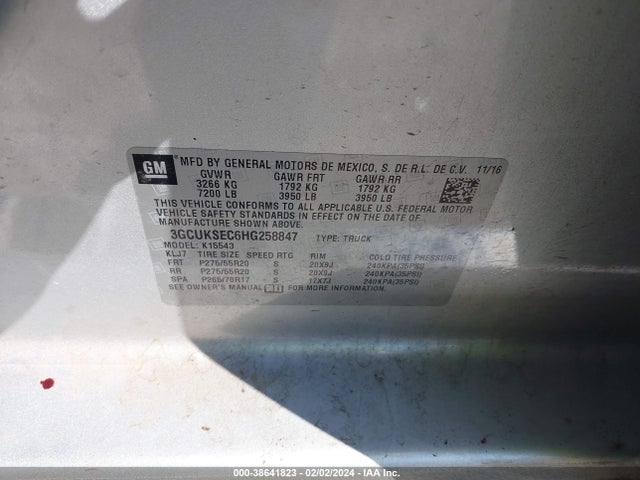 Chevrolet Silverado 1500 2lz 2017 3GCUKSEC6HG258847 Image 9
