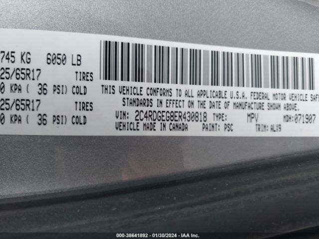2C4RDGEG8ER430818 Dodge Grand Caravan R/t