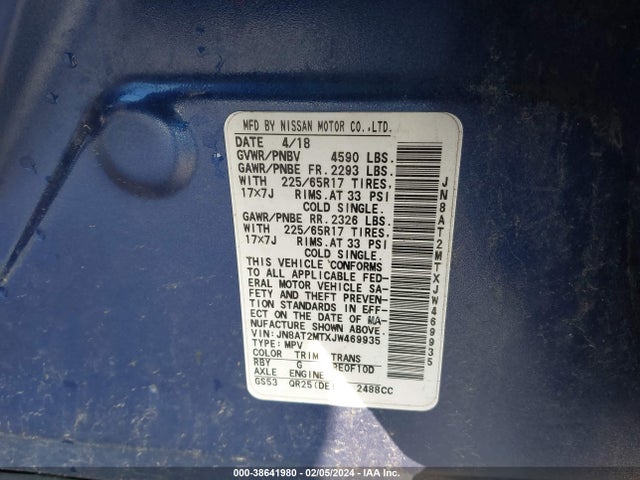 Nissan ROGUE S 2018 JN8AT2MTXJW469935 Image 9
