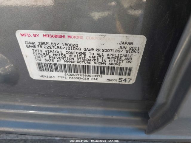 2011 MITSUBISHI LANCER JA32U2FU9BU038372 Photo 8