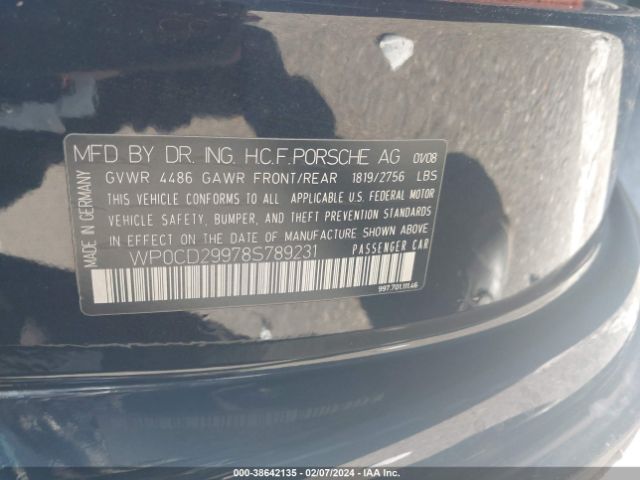 2008 PORSCHE 911 WP0CD29978S789231 Photo 8