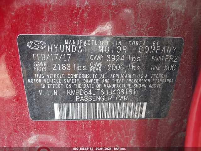 Hyundai Elantra Value Edition 2017 KMHD84LF6HU408181 Image 9