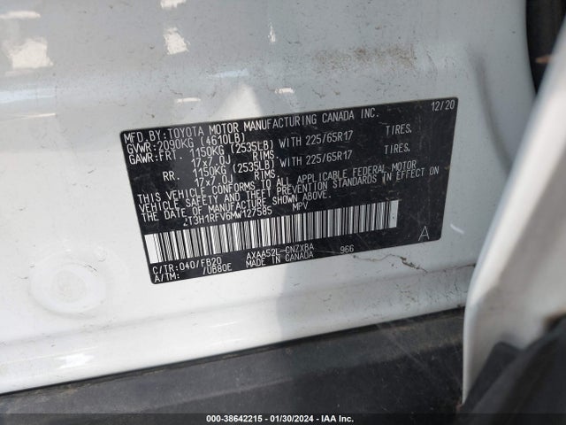 Toyota RAV4 LE 2021 2T3H1RFV6MW127585 Image 9