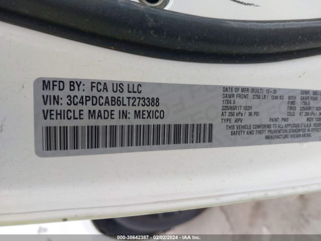 3C4PDCAB6LT273388 Dodge Journey Se Value