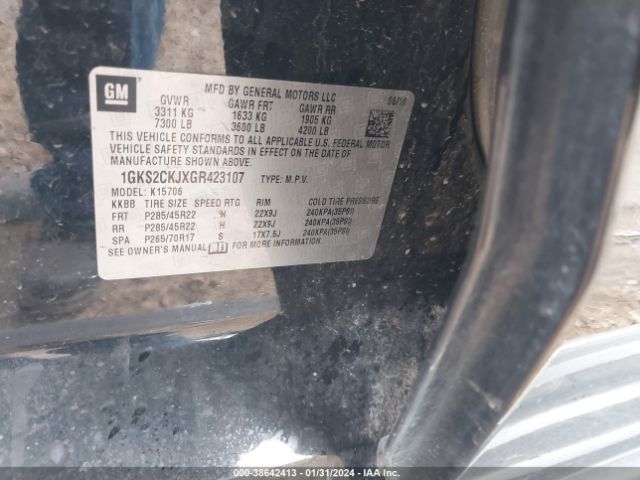 1GKS2CKJXGR423107 GMC YUKON DENALI
